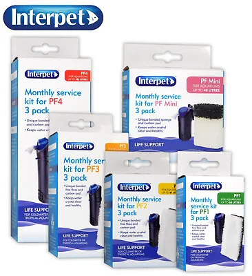 *new* Interpet Pf Filter Service Kit Replacement Foam Carbon Refill Clean Tank • £7.99