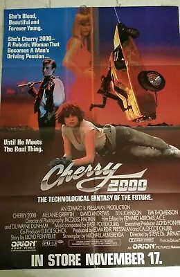 Cherry 2000 Video Promo Poster Melanie Griffith Original Folded • $29.95