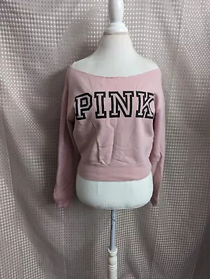 Victorias Secret PINK Light Pink Slouch Off Shoulder Sweatshirt 🩷 X-Small • $25