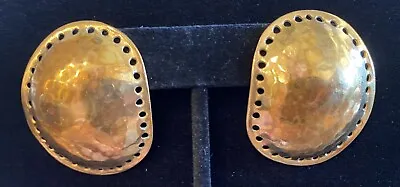 Vintage Steve Vaubel Couture Gold Vermeil Dome Post Earrings • $459