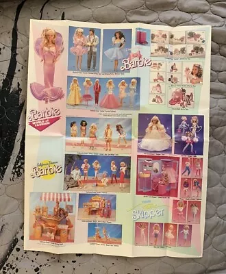 Barbie World Of Fashion Poster/ Pamphlet 1989 Vintage 19”x15” • $6.95