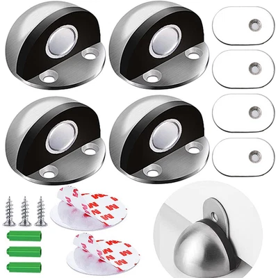 £6.89 • Buy 4X Magnetic Door Stopper Door Stop Holder Catch Stops Hook Wedge Stainless Steel