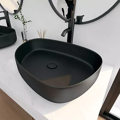 Eridanus Vitreous China Bathroom Sink White / Matte Black Countertop Vessel Sink • $65.99