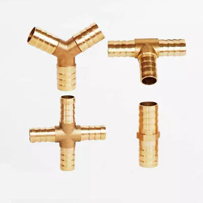 BRASS T Y JOINER Various Piece Fuel Hose Gas Joiner TEE CONNECTOR (VARIOUS SIZE) • £3.26