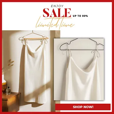 $29.40 • Buy ZARA HOME - Short Silky Finish Nightdress With Tie-up Straps Size: M