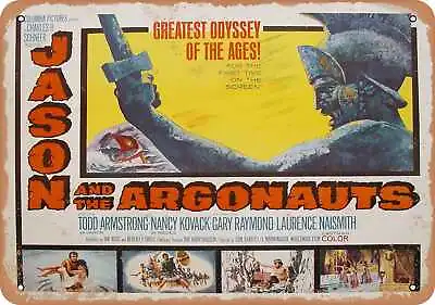 Metal Sign - Jason And The Argonauts (1963) 1 - Vintage Look • £24.54