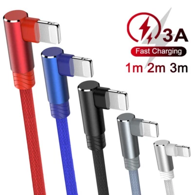 $2.75 • Buy 90° USB Charging Fast Charger Cable For Apple IPhone 14 13 12 11 Pro XR 8 7 IPad