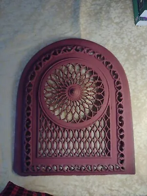 Antique Ornate Victorian Cast Iron Fireplace Arched Summer Cover Vent 17 .5 X 15 • $250