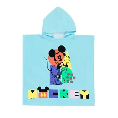 Disney Official Mickey Mouse Hooded Towel Poncho 120x60cm 100% Cotton • £9.99