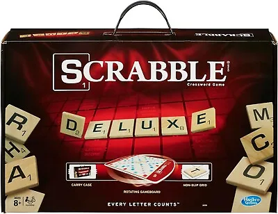 Hasbro - Scrabble Game Deluxe Edition Letter Tiles Board Game • $33.99