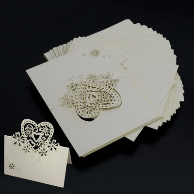 £7.70 • Buy 50X Table Place Name Settings Meal Cards For Xmas Party Birthday Wedding Beige