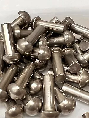 (50) 1/4 X 3/4 Round Head Solid Rivet Stainless Steel .25 X .75 1/4X3/4  • $25