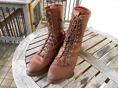 Santa Fe Boot Company Packer Logger Mens 11 EE Work Boots Brown Leather Nice!! • $60