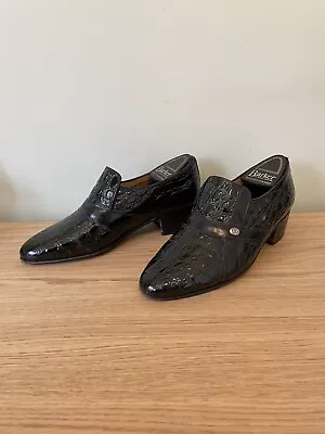 £27.95 • Buy Sanders Men’s Black Slip On Crocodile Print Leather Shoes (4050B) UK Size 6