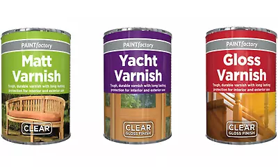 300ml Clear  Matt Gloss & Yacht  Varnish Tin Paint Interior/Exterior Use • £6.49