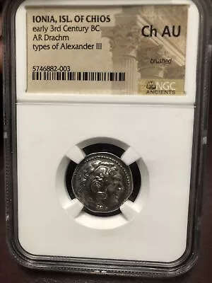 Chios AR Drachm Type Of Alexander NGC CH AU • $950