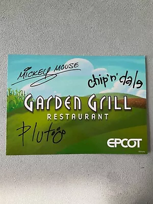 Auto-Signed WDW EPCOT Garden Grill Restaurant Post Card Mickey Pluto Chip & Dale • $4.99