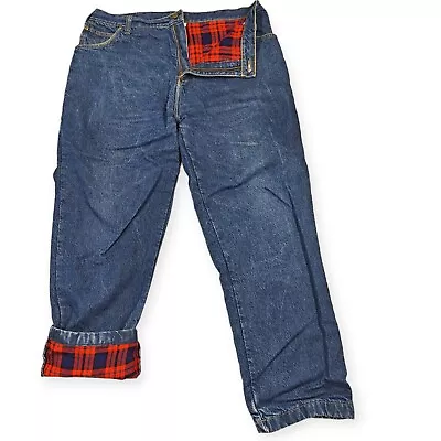 Pine Canyon Flannel Lined Jeans Plaid Insulated 40x32 Actual Sz 38x30 • $16