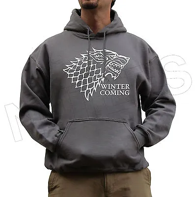 Winter Is Coming House Stark Game Of Thrones Unisex Jumper Hoodie Colour S-XXL • £18.69