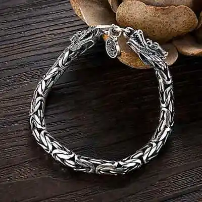 $7.19 • Buy Sterling Silver Vintage Dragon Bracelet Unique Elegant Trendy Bangle Jewelry