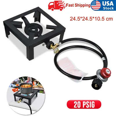 Gas Propane Cooker Single Burner Outdoor Camping Picnic Stove BBQ Grill W/ Hose • $43