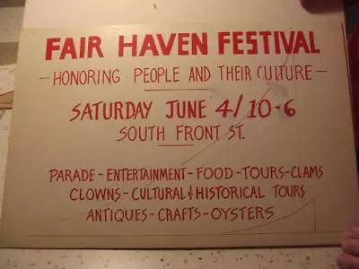 Vintage  Fair Haven Festival  12 X 18 Sign South Front St New Haven Conn • $19.99