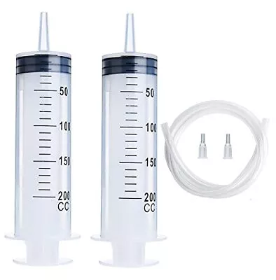 2 Pack 200ml Large Plastic Syringe With 55 Inch Plastic Tube For Refilling • $17.99