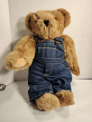 Vermont Teddy Bear Company Brown Bear With Overalls Jointed Arms And Legs 16  • $12