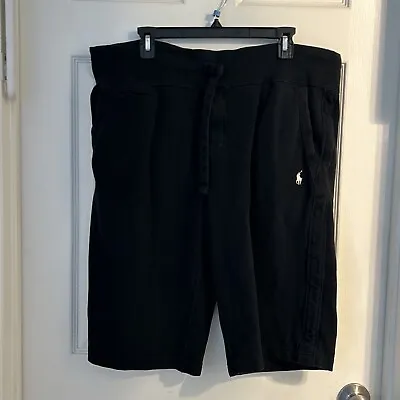 Polo Ralph Lauren Cotton Pull On Shorts Men Size XXL Black Little Pony • $21.50
