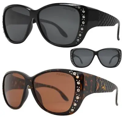 Polarized Fit Over Sunglasses Prescription Glasses Wrap Large Black Women Ladies • £15.99