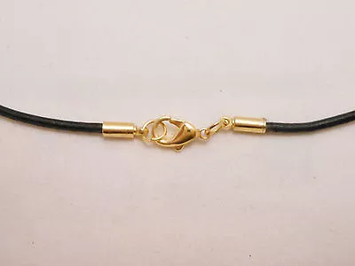 Leather Cord Surfer Choker Necklace With Lobster Clasp- Unisex - Made In USA • $7.49