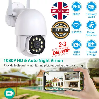 UK 1080P IP Camera Wireless WIFI Outdoor CCTV HD PTZ Smart Home Security IR Cam • £19.99