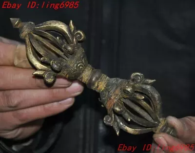 6.4  Tibet Ancient Buddhism Bronze Vajra Dorje Phurpa Exorcism Talisman Faqi • $124
