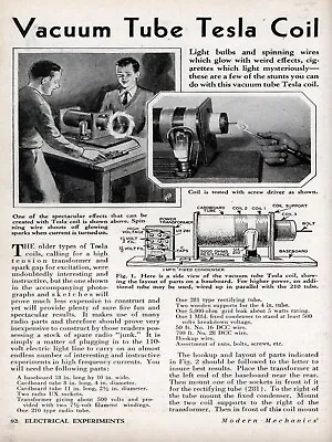 4160.Vacuum Tube Tesla Coil.Electrical Experiments.POSTER.Home School Art Decor • $49