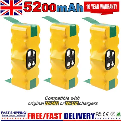 4x 5.2Ah Battery For IRobot Roomba 500 510 530 610 650 760 780 800 880 Cordless • £20.98