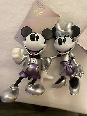 Disney 100th Anniversary Mickey & Minnie Mouse 6  Statue / Figures Set Of 2 New • $37.99