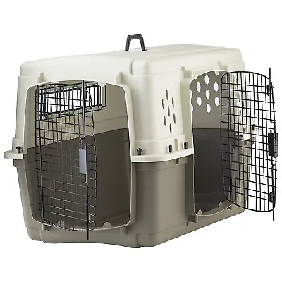 Miller Manufacturing Hard Sided Double Door Dog & Pet Travel Kennel Crate Brown • $133.99