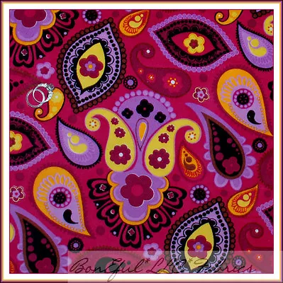 BonEful Fabric FQ Corduroy Cotton VTG Rainbow Flower Dot PAISLEY Medallion Toile • $5.07
