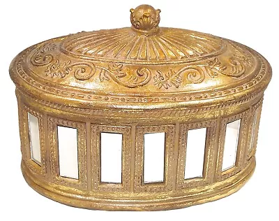 Retro Gilded 16-Mirror Lidded Treasure/Jewelry Box Composite Material 11.5” Wide • $29.96