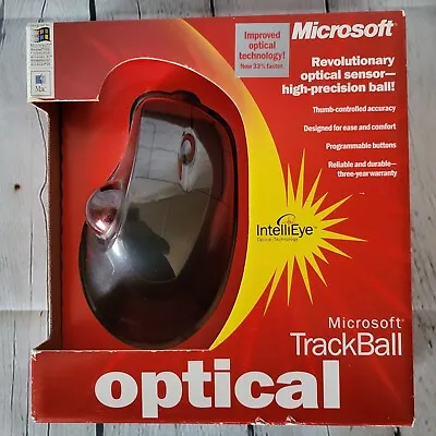 Vintage Microsoft Trackball Optical Sensor Mouse XO5-42214 • $79.88