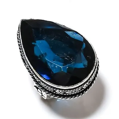 London Blue Topaz Gemstone Handmade 925 Sterling Silver Jewelry Ring Size 7 U787 • $9.99