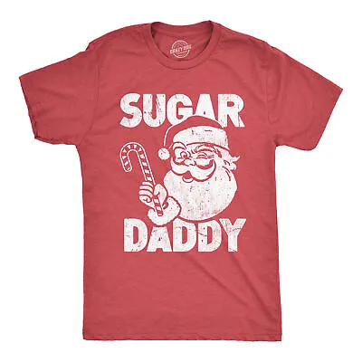 Mens Sugar Daddy T Shirt Funny Xmas Santa Claus Candy Cane Joke Tee For Guys • $14