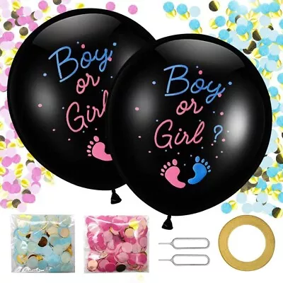 36  Large GENDER REVEAL Balloon Giant Confetti Baby Shower Decorations BALONS UK • £3.45