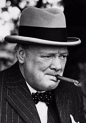 Winston Churchill Smoking Cigar PHOTO Prime Minister UK World War Leader • $5.78