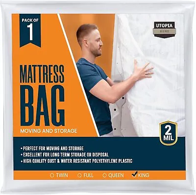 Mattress Bag For Moving And Storage 2 And 4 Mil Thick Plastic Cover Utopia Home • $19.45