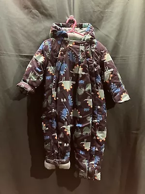 M & S Baby 12-18 Months. All In One Coat Suit Dinosaur Pattern Zipped • £2