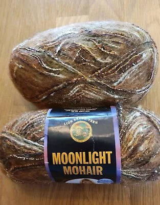 Lion Brand Moonlight Mohair Yarn - SAFARI -2 Skeins • $19.99