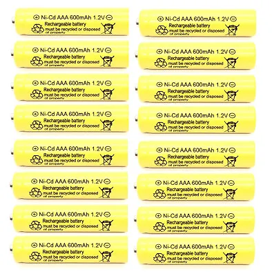 16-PCS Rechargeable 1.2V NiCd AAA 600mAh Ni-Cd Batteries For Solar Light B16 • $11.99