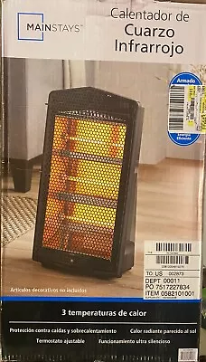 Mainstays 1500W Quartz Electric Space Infrared Sun Like Radiant Heater Black New • $79