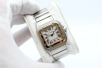 £3450 • Buy Cartier Santos Galbee Midsize Steel & 18K Gold 1566 Quartz 29mm  Men's Watch